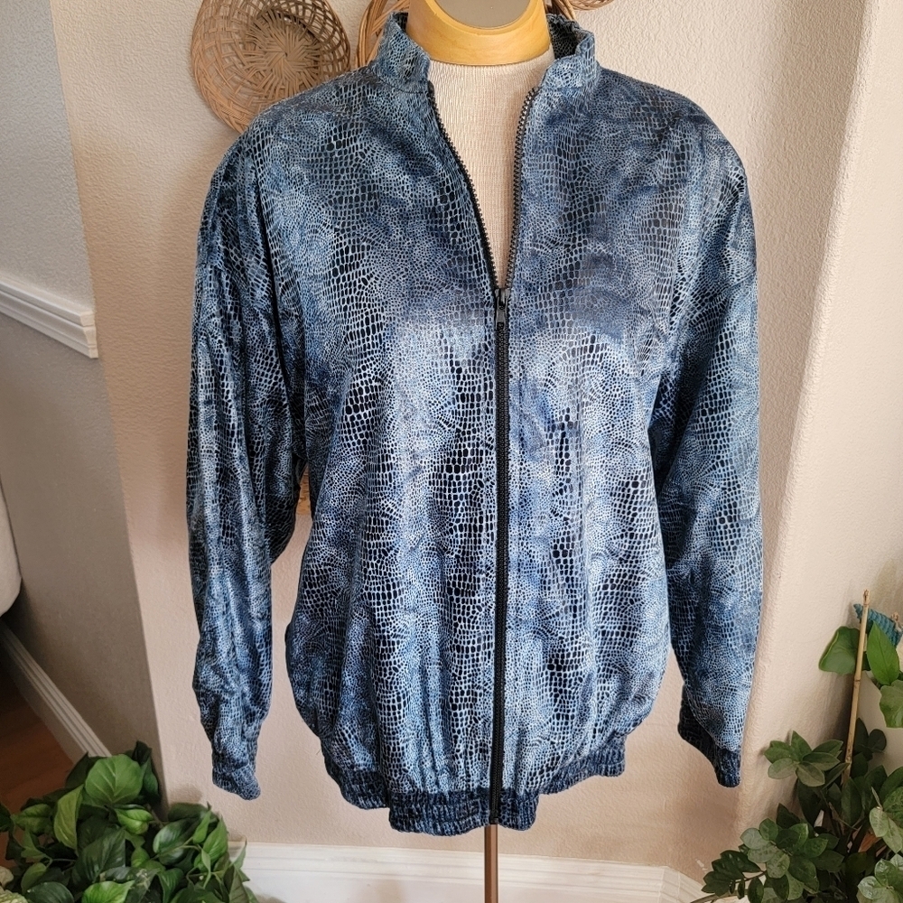 Velour Animal Print Semi Queen Bomber Jacket